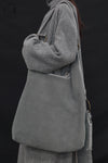 Mutedance 24 Autumn and Winter Collarless Buttoned Belt Long Coat MD-MD24FW19-GRAY MD24FW19 MD24FW20
